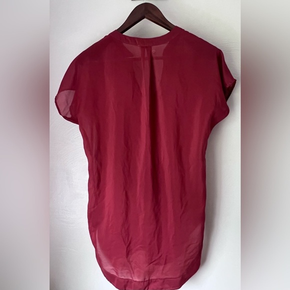 Lush (S) sheer longer rust color blouse - Picture 2 of 3